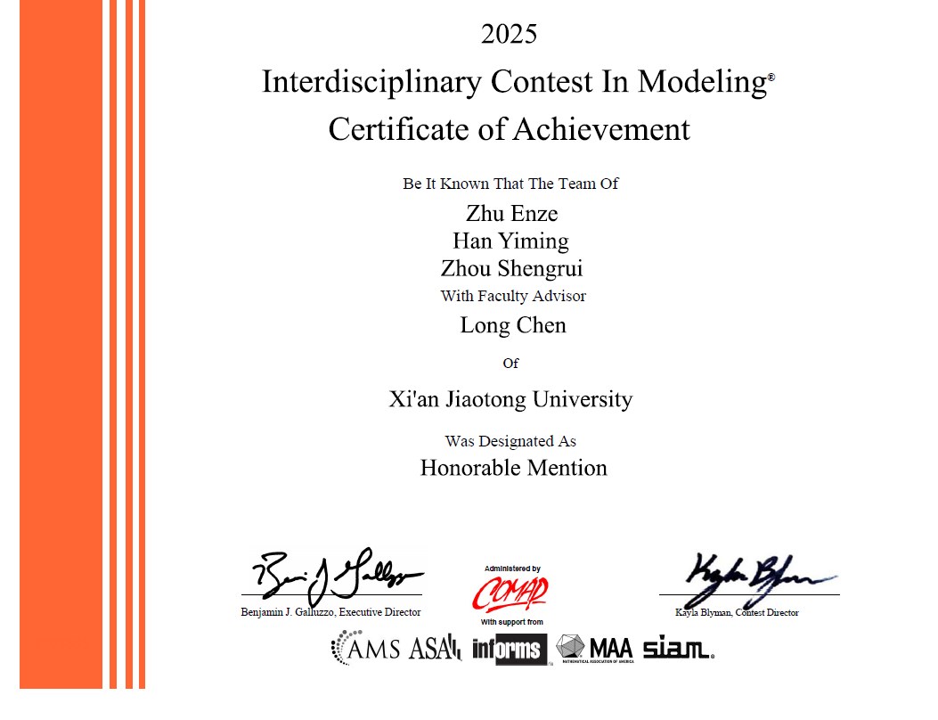 Mathematical Contest in Modeling / Interdisciplinary Contest in Modeling (MCM/ICM) image